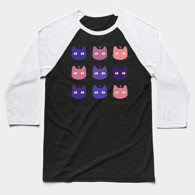 9 Sunset Kitty by Sunnie Meowtlu Baseball T-Shirt by SunnieDu